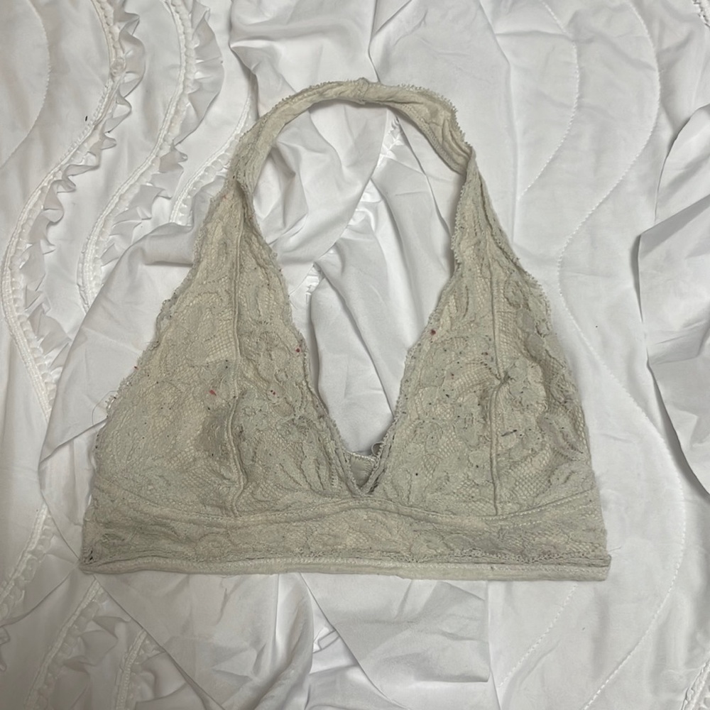 White halter bralette